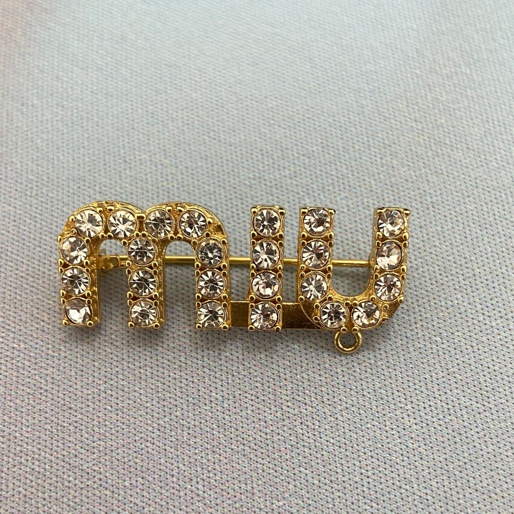 Miu Miu Gold Diamond Brooch